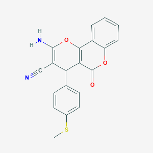 molecular formula C20H14N2O3S B393555 2-amino-4-[4-(methylsulfanyl)phenyl]-5-oxo-4H,5H-pyrano[3,2-c]chromene-3-carbonitrile CAS No. 331951-06-5