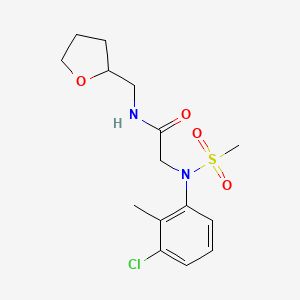 molecular formula C15H21ClN2O4S B3935603 N~2~-(3-chloro-2-methylphenyl)-N~2~-(methylsulfonyl)-N~1~-(tetrahydro-2-furanylmethyl)glycinamide 