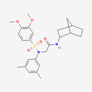 molecular formula C25H32N2O5S B3935604 N-(2-bicyclo[2.2.1]heptanyl)-2-(N-(3,4-dimethoxyphenyl)sulfonyl-3,5-dimethylanilino)acetamide 
