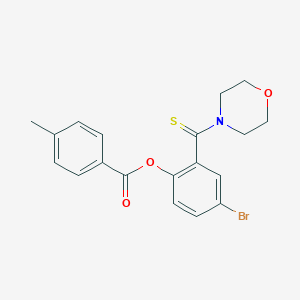 molecular formula C19H18BrNO3S B393564 [4-bromo-2-(morpholine-4-carbothioyl)phenyl] 4-methylbenzoate 
