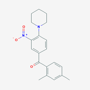 molecular formula C20H22N2O3 B3935692 (2,4-Dimethylphenyl)-(3-nitro-4-piperidin-1-ylphenyl)methanone 