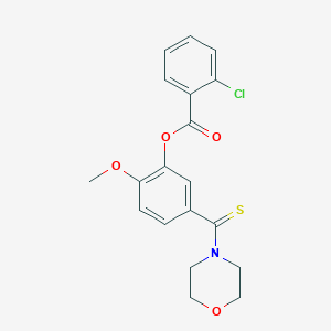 molecular formula C19H18ClNO4S B393585 [2-methoxy-5-(morpholine-4-carbothioyl)phenyl] 2-chlorobenzoate 
