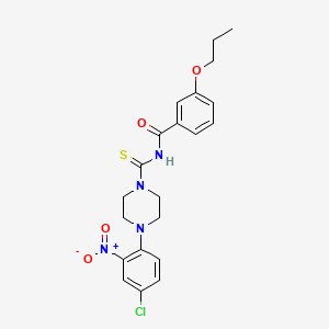 molecular formula C21H23ClN4O4S B3935888 N-{[4-(4-chloro-2-nitrophenyl)piperazin-1-yl]carbonothioyl}-3-propoxybenzamide 
