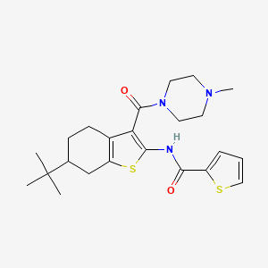molecular formula C23H31N3O2S2 B3935909 N-[6-tert-butyl-3-(4-methylpiperazine-1-carbonyl)-4,5,6,7-tetrahydro-1-benzothiophen-2-yl]thiophene-2-carboxamide 