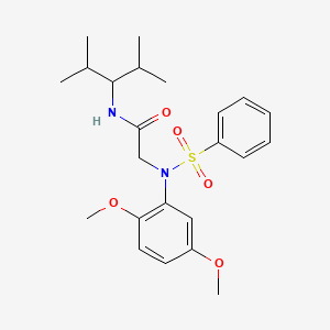 molecular formula C23H32N2O5S B3936026 N~2~-(2,5-dimethoxyphenyl)-N-(2,4-dimethylpentan-3-yl)-N~2~-(phenylsulfonyl)glycinamide 