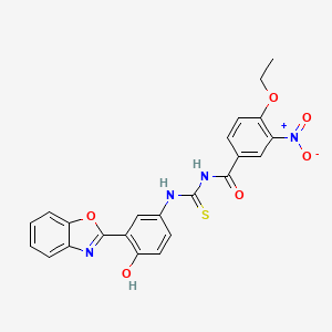 molecular formula C23H18N4O6S B3936069 N-[[3-(1,3-benzoxazol-2-yl)-4-hydroxyphenyl]carbamothioyl]-4-ethoxy-3-nitrobenzamide 