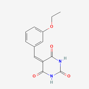 molecular formula C13H12N2O4 B3936094 5-[(3-Ethoxyphenyl)methylidene]-1,3-diazinane-2,4,6-trione 