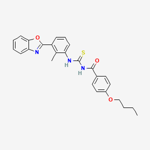 molecular formula C26H25N3O3S B3936177 N-{[3-(1,3-benzoxazol-2-yl)-2-methylphenyl]carbamothioyl}-4-butoxybenzamide 