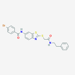 4-bromo-N-[2-({2-oxo-2-[(2-phenylethyl)amino]ethyl}sulfanyl)-1,3-benzothiazol-6-yl]benzamide