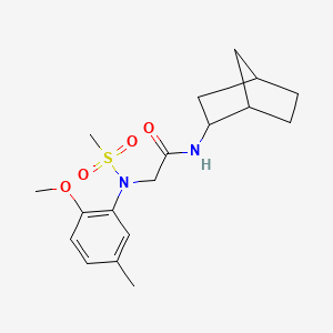 molecular formula C18H26N2O4S B3936236 N-(2-bicyclo[2.2.1]heptanyl)-2-(2-methoxy-5-methyl-N-methylsulfonylanilino)acetamide 