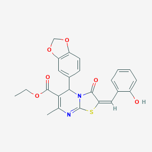ethyl 5-(1,3-benzodioxol-5-yl)-2-(2-hydroxybenzylidene)-7-methyl-3-oxo-2,3-dihydro-5H-[1,3]thiazolo[3,2-a]pyrimidine-6-carboxylate