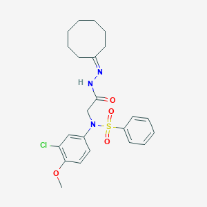 N-(3-chloro-4-methoxyphenyl)-N-[2-(2-cyclooctylidenehydrazino)-2-oxoethyl]benzenesulfonamide