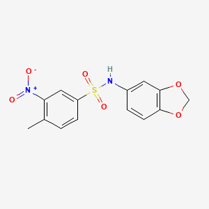 molecular formula C14H12N2O6S B3936449 N-(1,3-benzodioxol-5-yl)-4-methyl-3-nitrobenzenesulfonamide 