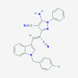 5-amino-3-{2-[1-(4-chlorobenzyl)-1H-indol-3-yl]-1-cyanovinyl}-1-phenyl-1H-pyrazole-4-carbonitrile