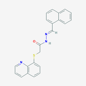 molecular formula C22H17N3OS B393649 N'-(1-naphthylmethylene)-2-(8-quinolinylsulfanyl)acetohydrazide 