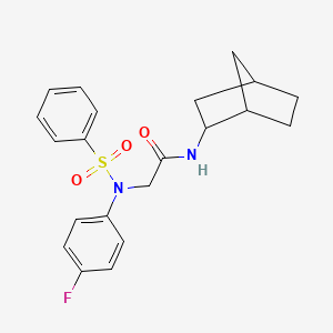 molecular formula C21H23FN2O3S B3936511 N-bicyclo[2.2.1]hept-2-yl-N~2~-(4-fluorophenyl)-N~2~-(phenylsulfonyl)glycinamide 