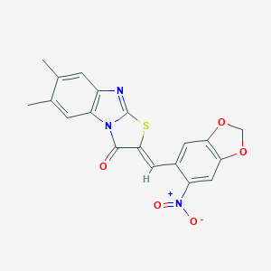2-({6-nitro-1,3-benzodioxol-5-yl}methylene)-6,7-dimethyl[1,3]thiazolo[3,2-a]benzimidazol-3(2H)-one