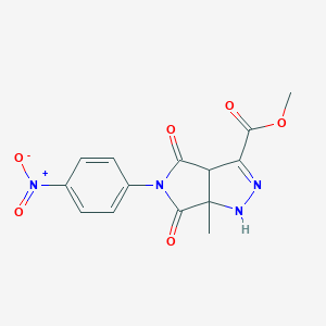 Methyl 5-{4-nitrophenyl}-6a-methyl-4,6-dioxo-1,3a,4,5,6,6a-hexahydropyrrolo[3,4-c]pyrazole-3-carboxylate