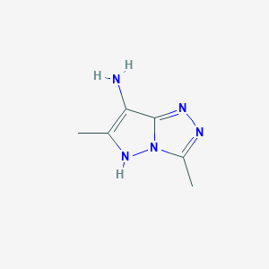 molecular formula C6H9N5 B039366 3,6-Dimethyl-1H-pyrazolo[5,1-c][1,2,4]triazol-7-amine CAS No. 111628-46-7