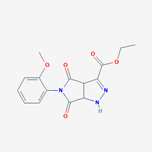 Ethyl 5-(2-methoxyphenyl)-4,6-dioxo-1,3a,4,5,6,6a-hexahydropyrrolo[3,4-c]pyrazole-3-carboxylate