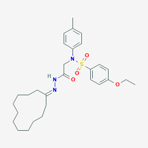 molecular formula C29H41N3O4S B393663 N-[(N'-CYCLODODECYLIDENEHYDRAZINECARBONYL)METHYL]-4-ETHOXY-N-(4-METHYLPHENYL)BENZENE-1-SULFONAMIDE 