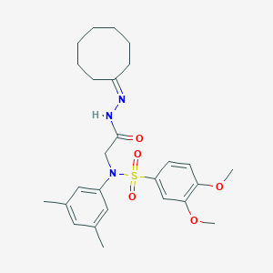 N-(cyclooctylideneamino)-2-(N-(3,4-dimethoxyphenyl)sulfonyl-3,5-dimethylanilino)acetamide