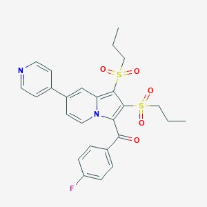 1,2-Bis(propylsulfonyl)-7-(4-pyridyl)indolizin-3-yl 4-fluorophenyl ketone
