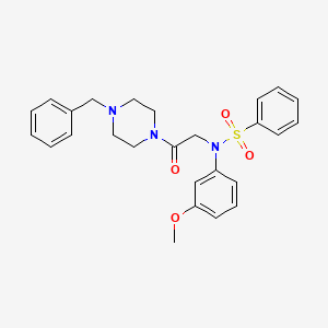 molecular formula C26H29N3O4S B3936702 N-[2-(4-benzylpiperazin-1-yl)-2-oxoethyl]-N-(3-methoxyphenyl)benzenesulfonamide 