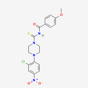 molecular formula C19H19ClN4O4S B3936709 N-[4-(2-chloro-4-nitrophenyl)piperazine-1-carbothioyl]-4-methoxybenzamide 