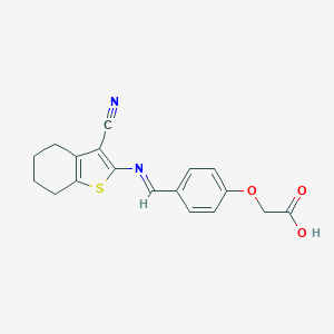 (4-{[(3-Cyano-4,5,6,7-tetrahydro-1-benzothien-2-yl)imino]methyl}phenoxy)acetic acid