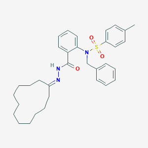 molecular formula C33H41N3O3S B393676 N-BENZYL-N-[2-(N'-CYCLODODECYLIDENEHYDRAZINECARBONYL)PHENYL]-4-METHYLBENZENE-1-SULFONAMIDE 
