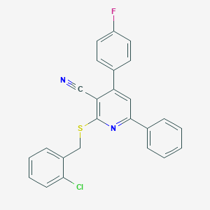 2-[(2-Chlorobenzyl)sulfanyl]-4-(4-fluorophenyl)-6-phenylnicotinonitrile