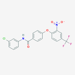 molecular formula C20H12ClF3N2O4 B393696 N-(3-chlorophenyl)-4-[2-nitro-4-(trifluoromethyl)phenoxy]benzamide 