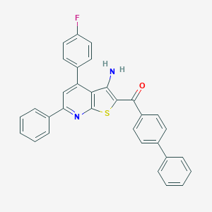 molecular formula C32H21FN2OS B393702 [3-Amino-4-(4-fluorophenyl)-6-phenylthieno[2,3-b]pyridin-2-yl](biphenyl-4-yl)methanone 