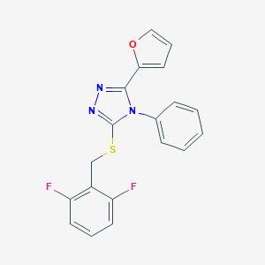 molecular formula C19H13F2N3OS B393703 3-[(2,6-difluorobenzyl)sulfanyl]-5-(2-furyl)-4-phenyl-4H-1,2,4-triazole CAS No. 311775-78-7