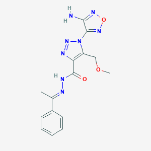 1-(4-amino-1,2,5-oxadiazol-3-yl)-5-(methoxymethyl)-N'-[(1E)-1-phenylethylidene]-1H-1,2,3-triazole-4-carbohydrazide