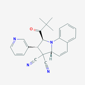molecular formula C24H22N4O B393706 1-(2,2-dimethylpropanoyl)-2-(3-pyridinyl)-1,2-dihydropyrrolo[1,2-a]quinoline-3,3(3aH)-dicarbonitrile CAS No. 293313-04-9