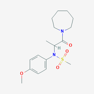 molecular formula C17H26N2O4S B3937091 N-[1-(azepan-1-yl)-1-oxopropan-2-yl]-N-(4-methoxyphenyl)methanesulfonamide 