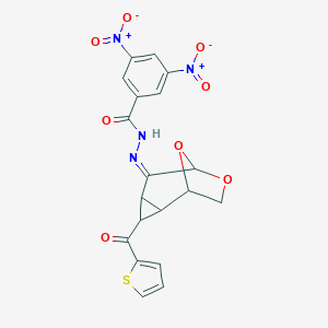 molecular formula C19H14N4O8S B393710 3,5-bisnitro-N'-[3-(2-thienylcarbonyl)-7,9-dioxatricyclo[4.2.1.0~2,4~]non-5-ylidene]benzohydrazide 