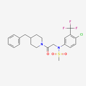 molecular formula C22H24ClF3N2O3S B3937102 N-[2-(4-benzylpiperidin-1-yl)-2-oxoethyl]-N-[4-chloro-3-(trifluoromethyl)phenyl]methanesulfonamide 