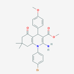 Methyl 2-amino-1-(4-bromophenyl)-4-(4-methoxyphenyl)-7,7-dimethyl-5-oxo-1,4,5,6,7,8-hexahydro-3-quinolinecarboxylate