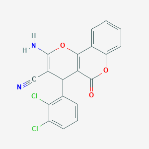 molecular formula C19H10Cl2N2O3 B393717 2-amino-4-(2,3-dichlorophenyl)-5-oxo-4H,5H-pyrano[3,2-c]chromene-3-carbonitrile CAS No. 299440-64-5