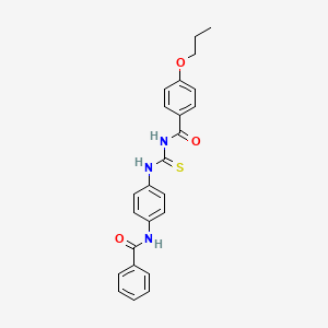 molecular formula C24H23N3O3S B3937184 N-({4-[(phenylcarbonyl)amino]phenyl}carbamothioyl)-4-propoxybenzamide 
