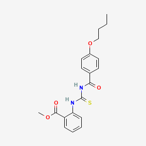 molecular formula C20H22N2O4S B3937188 Methyl 2-({[(4-butoxyphenyl)carbonyl]carbamothioyl}amino)benzoate 