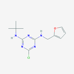 molecular formula C12H16ClN5O B393721 N~2~-(tert-butyl)-6-chloro-N~4~-(2-furylmethyl)-1,3,5-triazine-2,4-diamine 