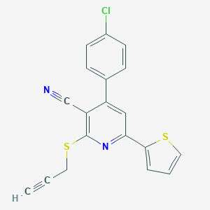4-(4-Chlorophenyl)-2-(2-propynylsulfanyl)-6-(2-thienyl)nicotinonitrile