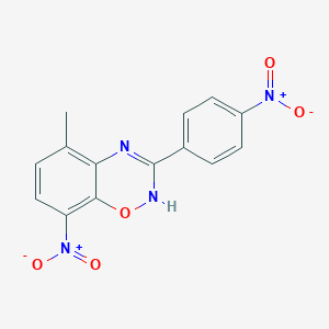 molecular formula C14H10N4O5 B393725 5-methyl-8-nitro-3-(4-nitrophenyl)-4H-1,2,4-benzoxadiazine 