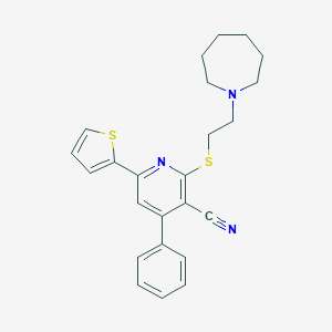 molecular formula C24H25N3S2 B393726 2-{[2-(1-Azepanyl)ethyl]sulfanyl}-4-phenyl-6-(2-thienyl)nicotinonitrile CAS No. 311763-19-6