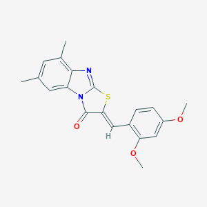 molecular formula C20H18N2O3S B393728 2-(2,4-dimethoxybenzylidene)-6,8-dimethyl[1,3]thiazolo[3,2-a]benzimidazol-3(2H)-one 