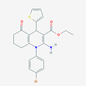 molecular formula C22H21BrN2O3S B393729 Ethyl 2-amino-1-(4-bromophenyl)-5-oxo-4-(2-thienyl)-1,4,5,6,7,8-hexahydro-3-quinolinecarboxylate 